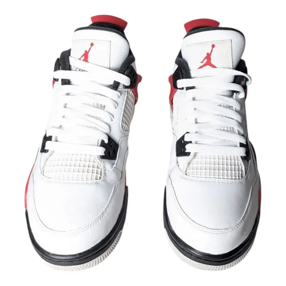 NIKE Air Jordan 4 Retro 'Red Cement' Sneakers Size 7Y/W8.5